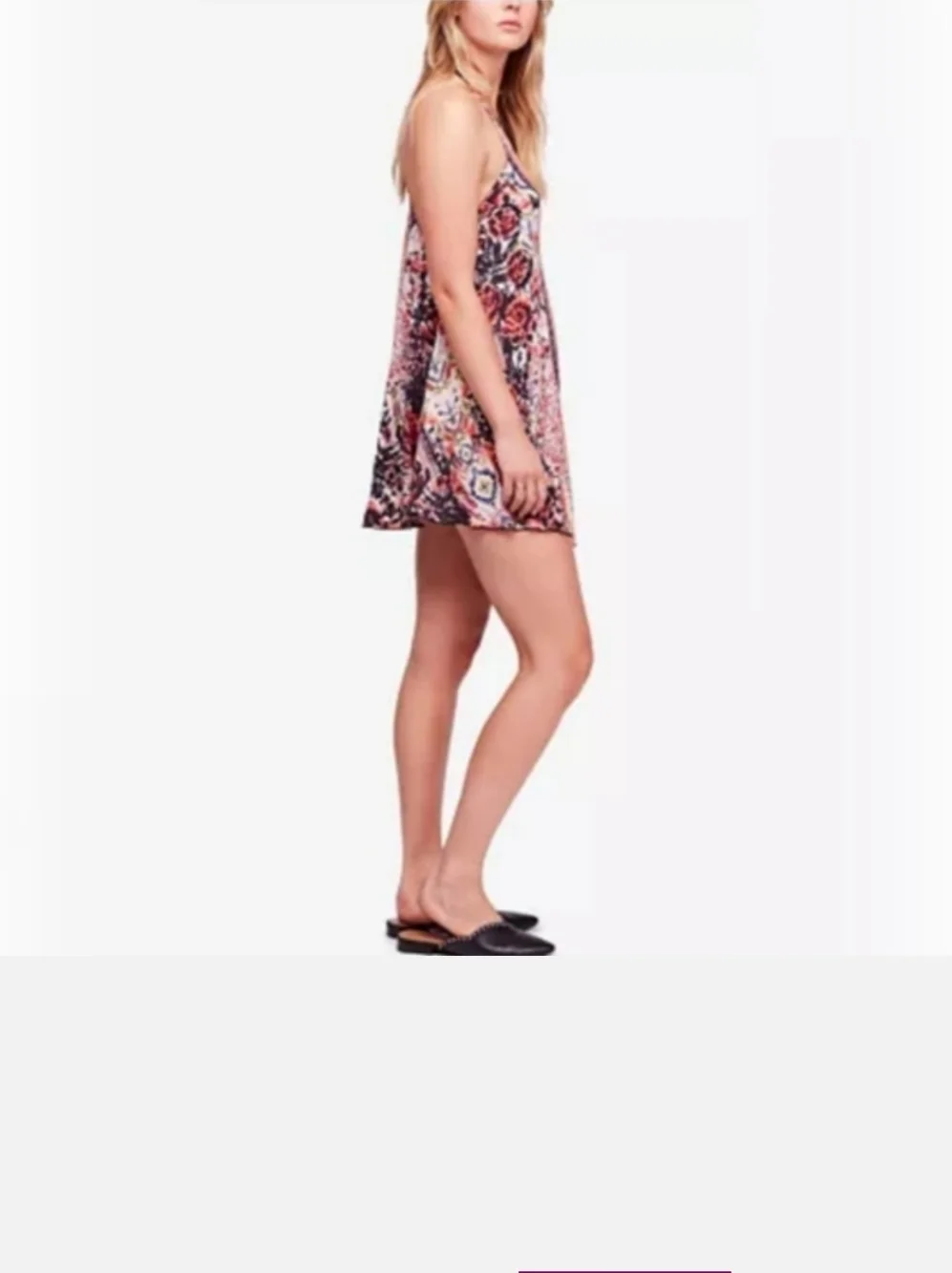 NWT Free People Floral V-Neck Slip Dress in Multicolor Size M - Picture 3 of 4